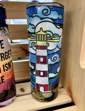Load image into Gallery viewer, Stained Glass Lighthouse Tumbler