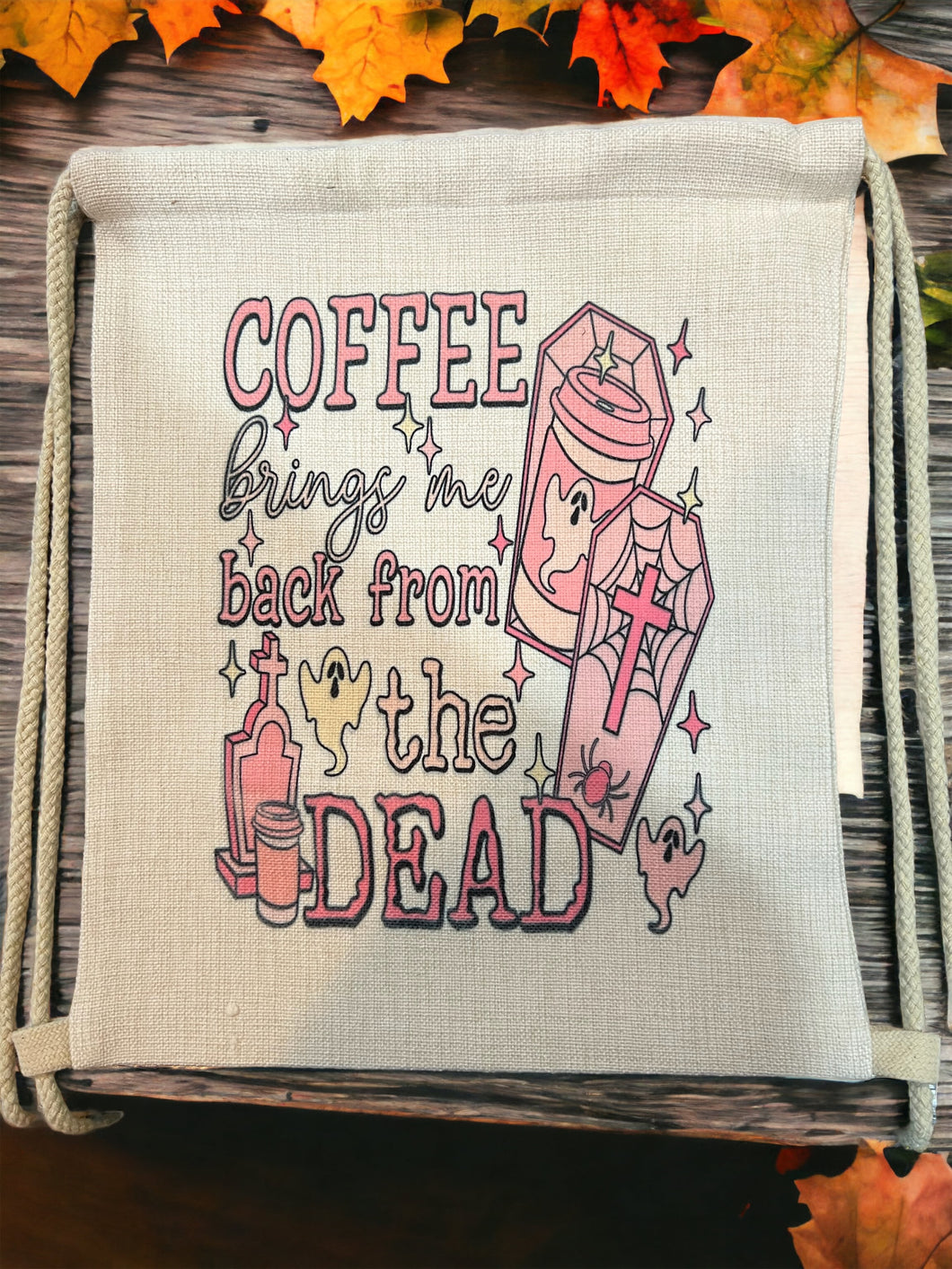 Coffee Drawstring Backpack
