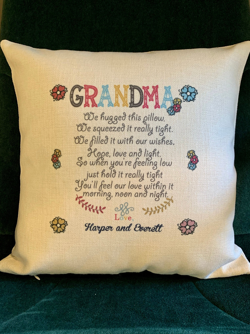 Nana or Grandma Personalized Pillow - Sonny Side Up 