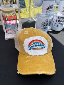 Beer and Sunshine Distressed Hat