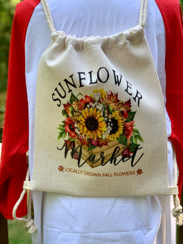 Sunflower Market Drawstring Backpack