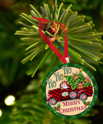 Santa Tree Farm Ornament