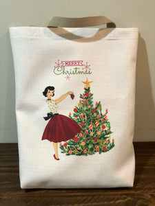 Merry Christmas Hand Sewn Retro Tote Bag - Sonny Side Up 